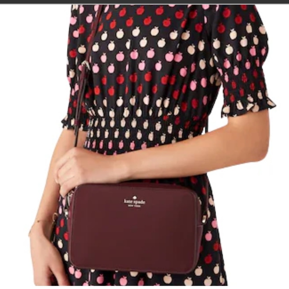 Kate Spade Harper Leather Crossbody Bag, in Cherrywood, EUC - Picture 6 of 6